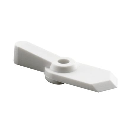 Prime-Line Pointer Latch, 1 in. Offset, 5/8 in. Reach, Plastic, White, 12 Latches with Screws, PK12 L 5759